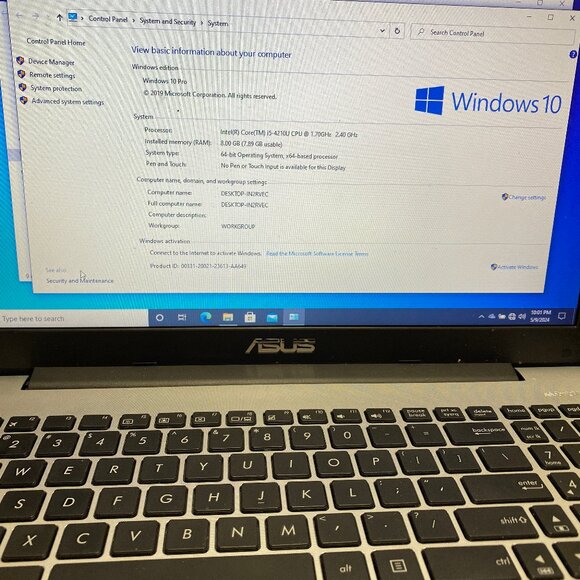 ASUS X555LA i5 4210 1.7-2.4 GHz 8gb 1TB SSD Win 10 Pro - Picture 1 of 4